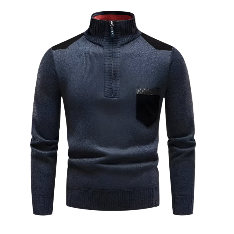 The Garrick Patchwork Half-Zip Jumper-The British Gentlemen