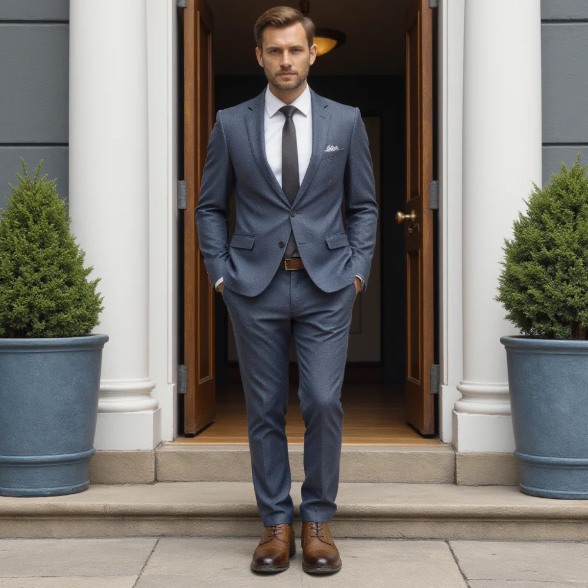 The Monferrato Men’s Retro Lace Up Leather Oxford Shoes