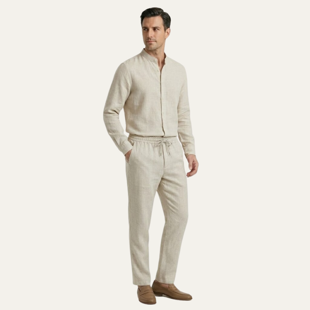 The Cedarbrook Men’s Trendy Cotton Linen Set –  Shirt & Pants
