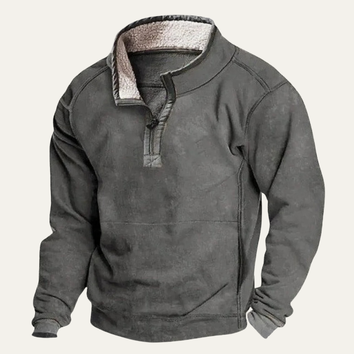 The Meadowpark Men's Stand Collar Warm Half Button Outdoor Sweater