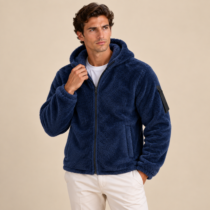 The Braxton Men’s Fleece Warm Soft Velvet Hoodie Jacket