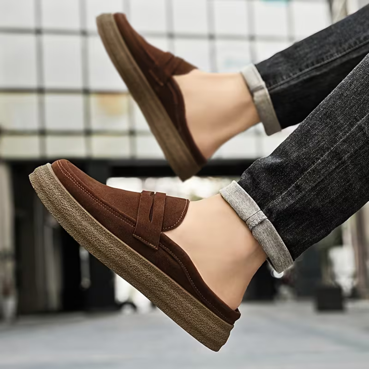 The Positano Men’s Casual Rubber Sole Slip On Loafers