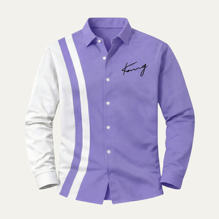 The Como Men’s Trendy Color Block Striped Dress Shirt