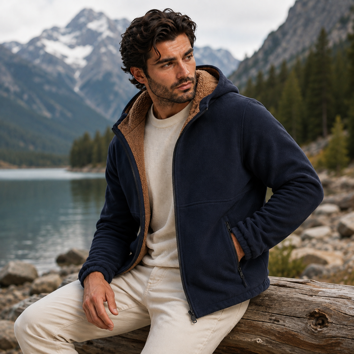 The Harriman Men’s Warm Soft Shell Fleece Zip Up Hooded Jacket
