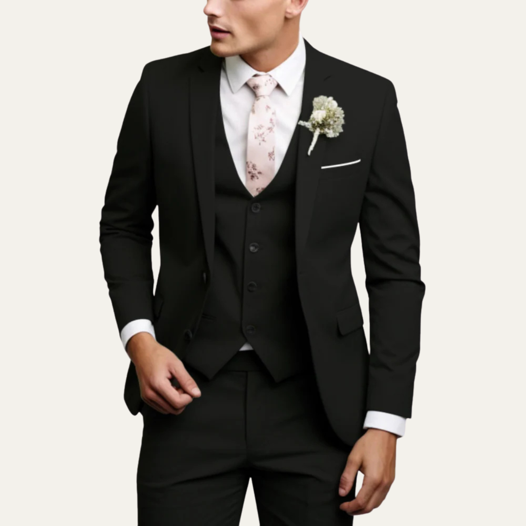 The Windermere Men’s Elegant 3 Piece Slim Fit Business Suit Set
