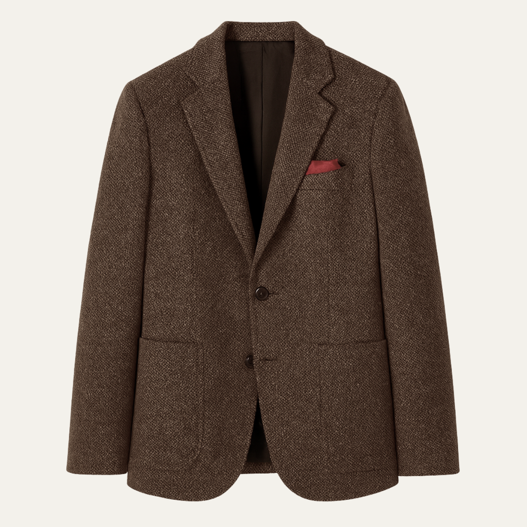 The Freiburg Men’s Trendy Herringbone Blazer Single Breasted Smart Blazer