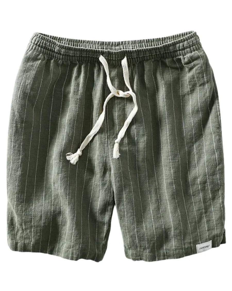 The Boulder Men's Striped Linen Drawstring Summer Shorts