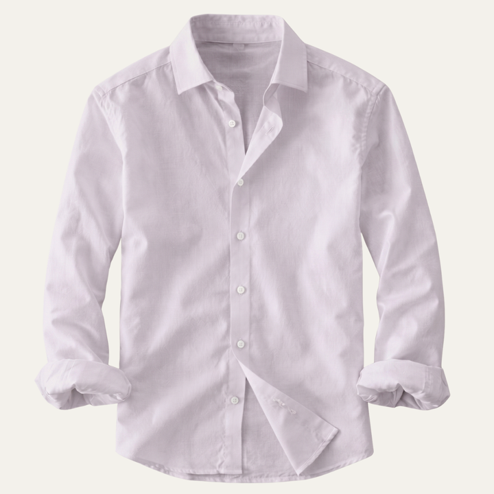 The Woodhall Men’s Linen Italian Style Casual Button Up Shirt