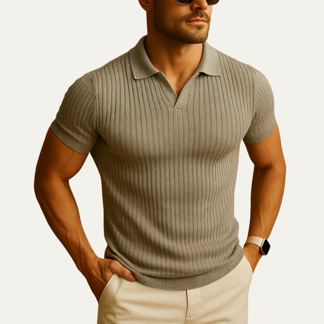 The Ghedi Men's Knit Short Sleeve Polo