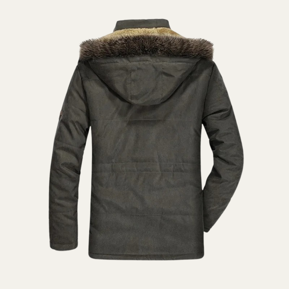 The Olbia Men's Warm Hooded Fur Jacket with Multti Pockets