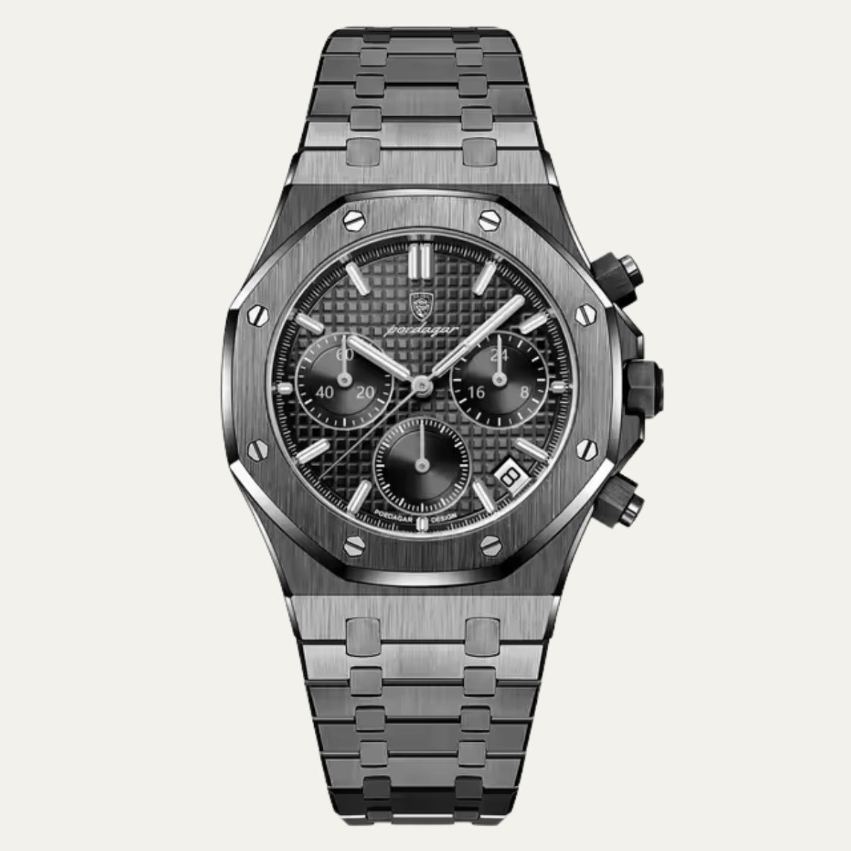 The Ashbury Men’s Watch – Stainless Steel Quartz Wristwatch with Luminous Dial