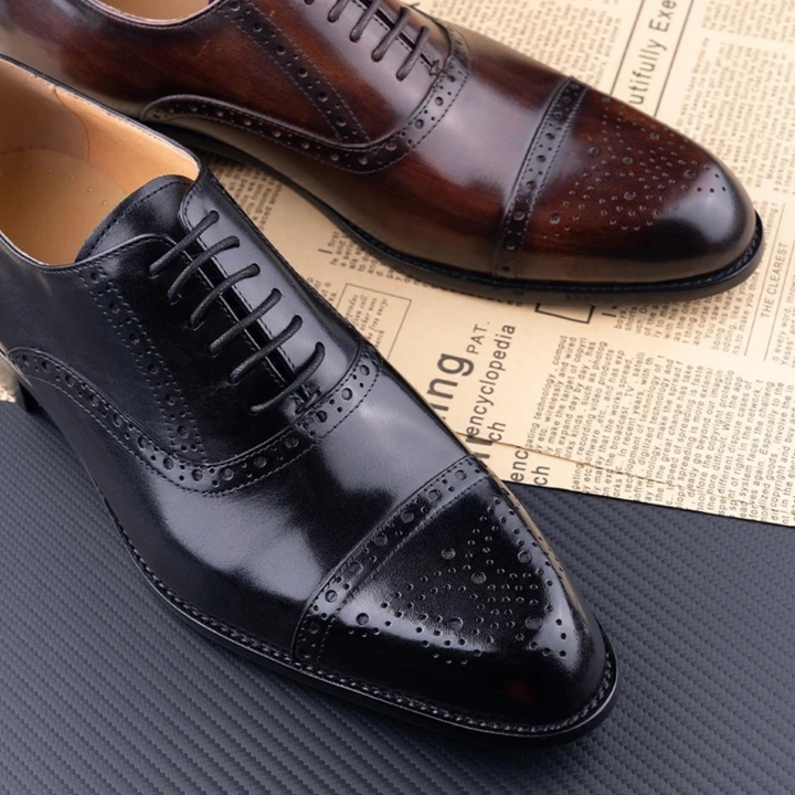 The Malcesine Men’s Faux Leather Dress Shoes – Cowhide Formal Dress Shoes