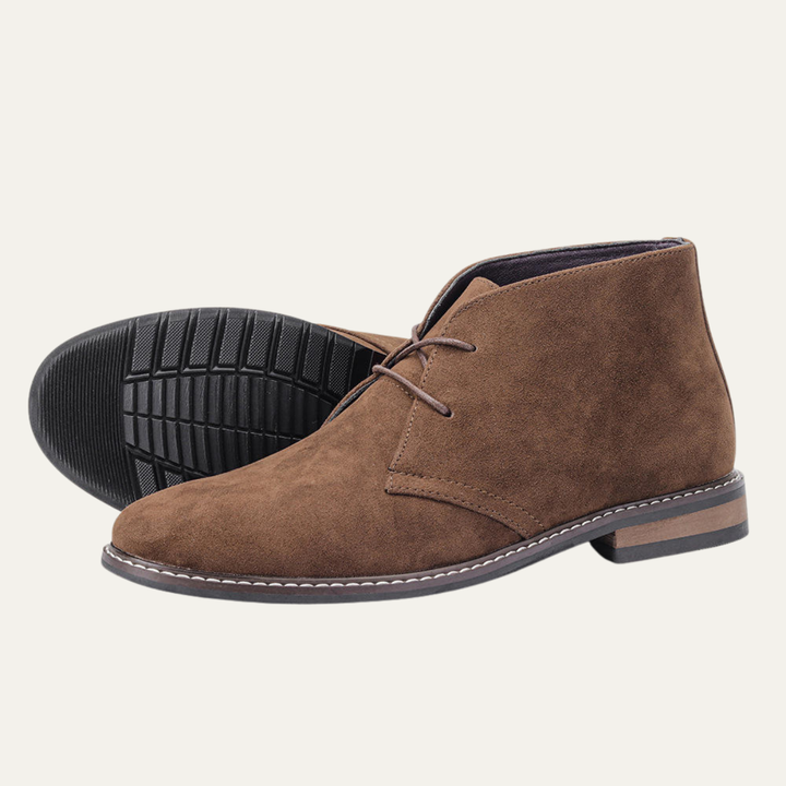 The Alberobello Men’s Suede Lace Up Desert Ankle Boots – Brown