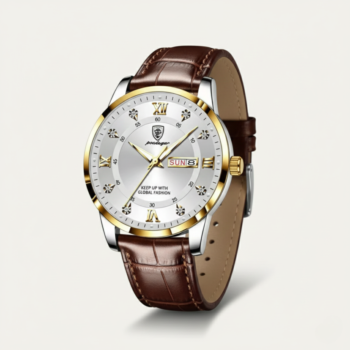 The Paris by Night Luxury Classic Men’s Watch – Premium Leather Strap