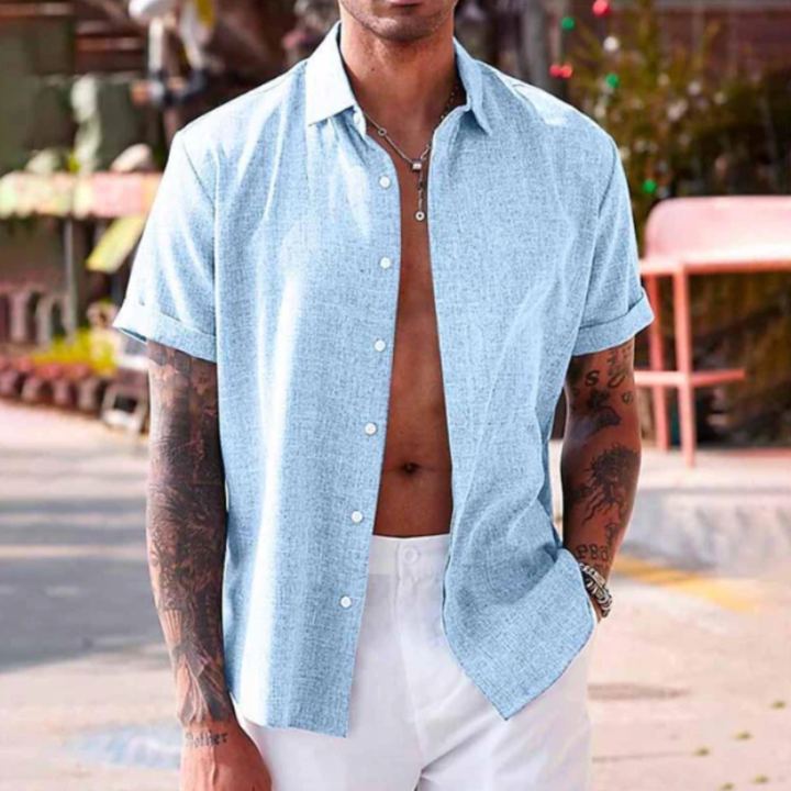 The Naples Men's Breathale Linen Button Up Shirt