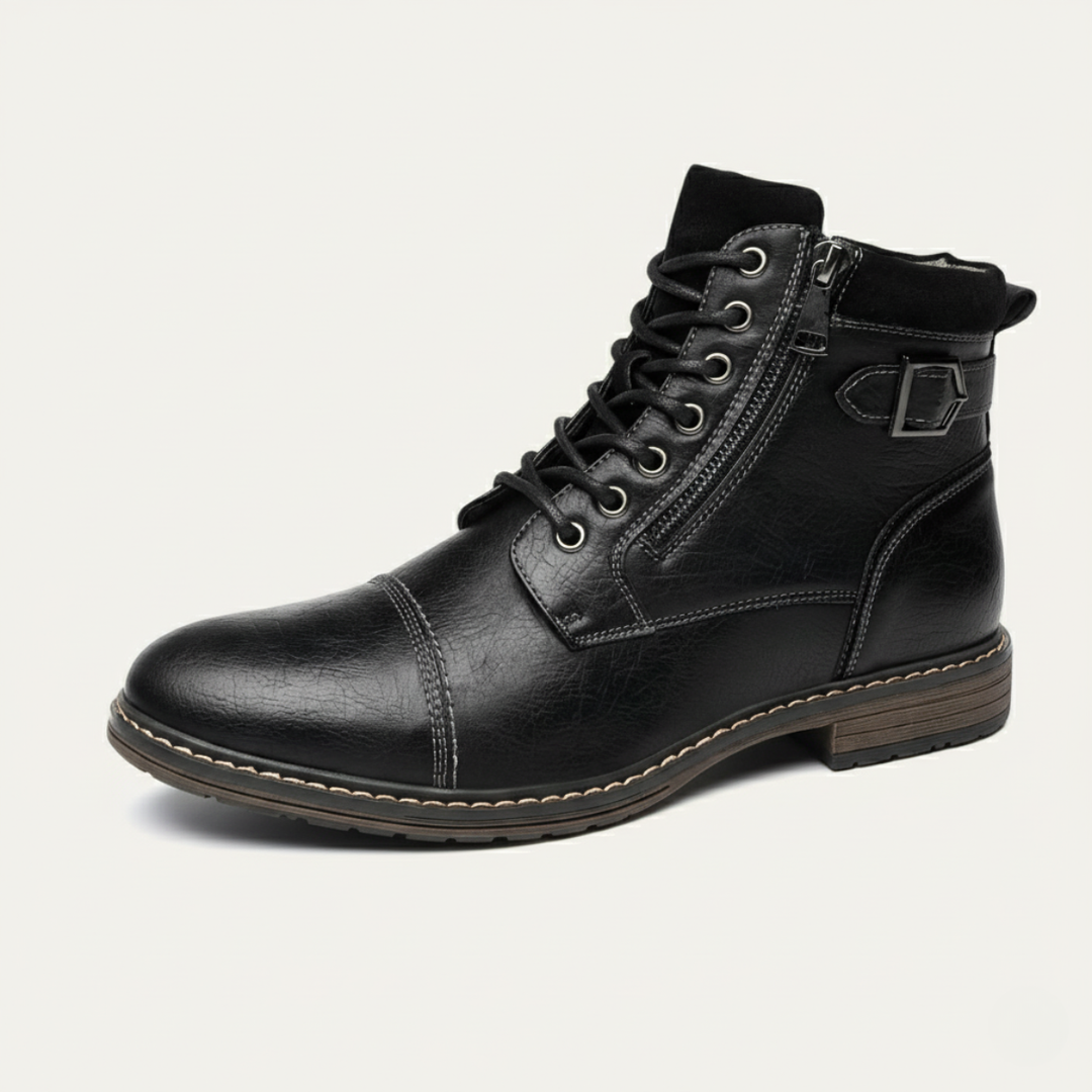 The Brescia Men’s Casual Vintage Faux Leather Ankle Boots