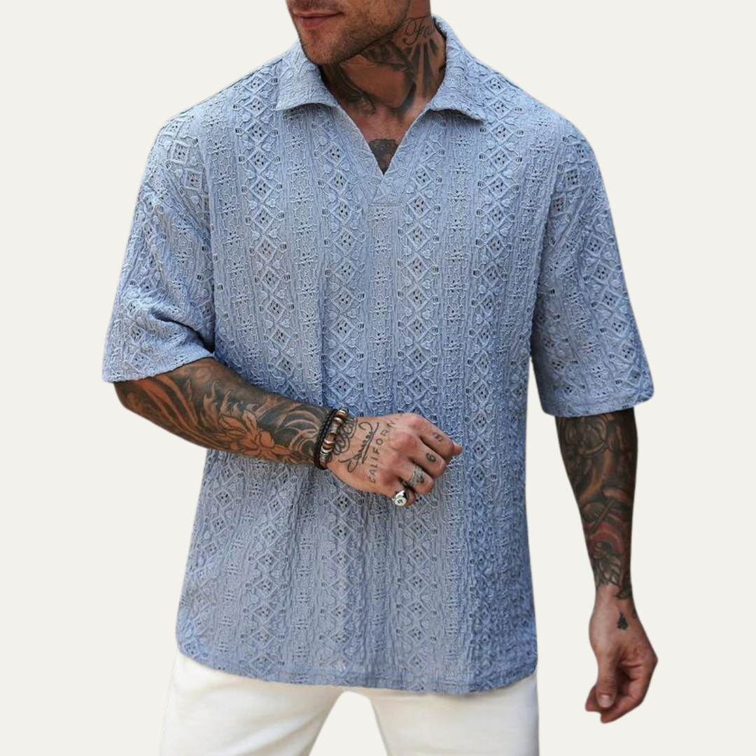 The Wellington Men’s Crochet Knit Polo Shirt