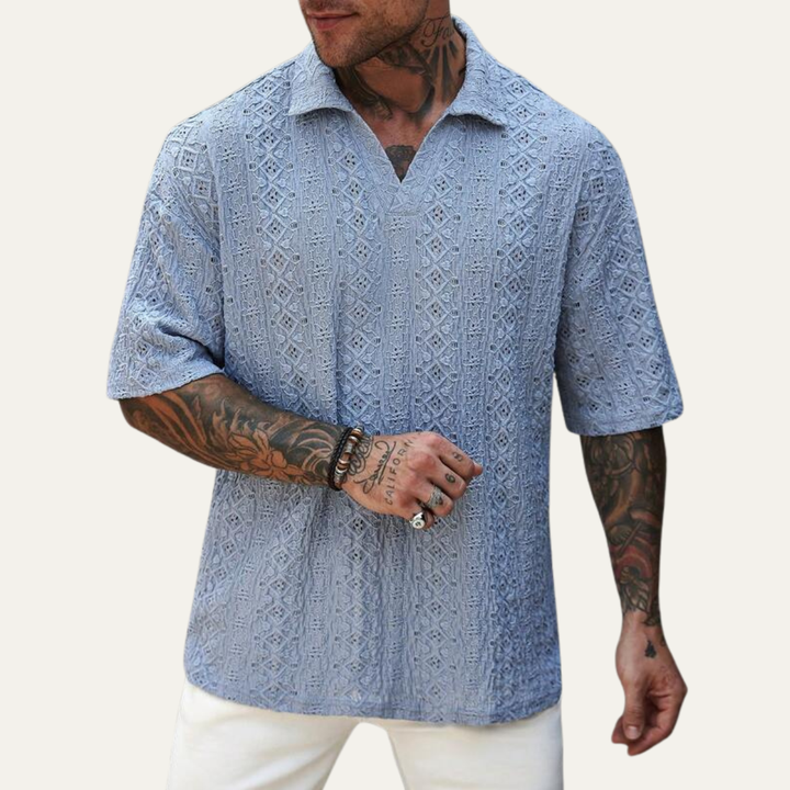 The Wellington Men’s Crochet Knit Polo Shirt
