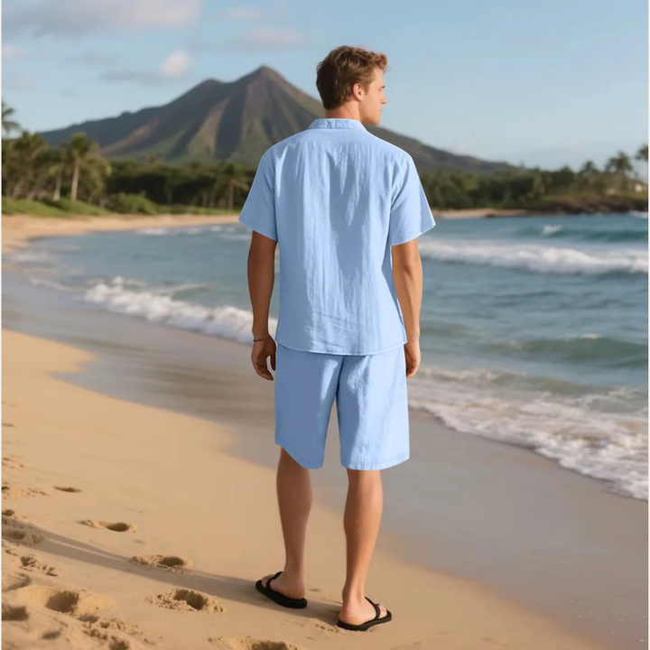 The Aspen Men’s Linen Beach Matching Set