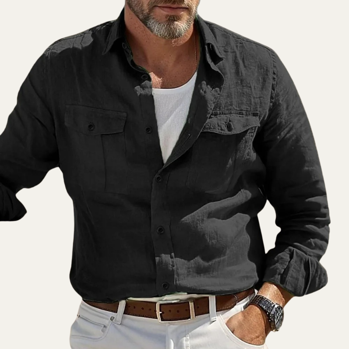 The Brera Men’s Casual Cotton Summer Linen Shirt