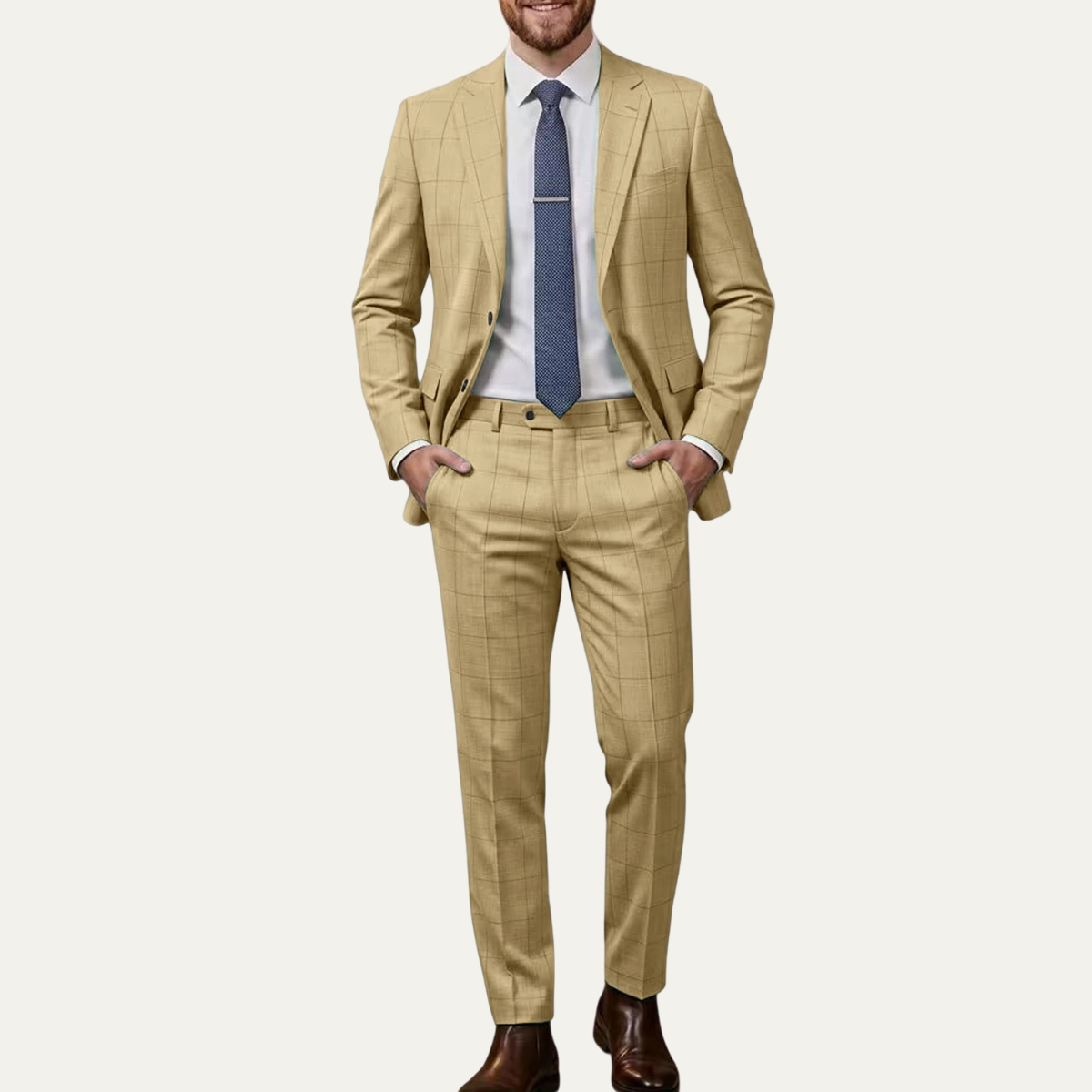 The Glendale Men’s Modern Plaid Tuxedo Set