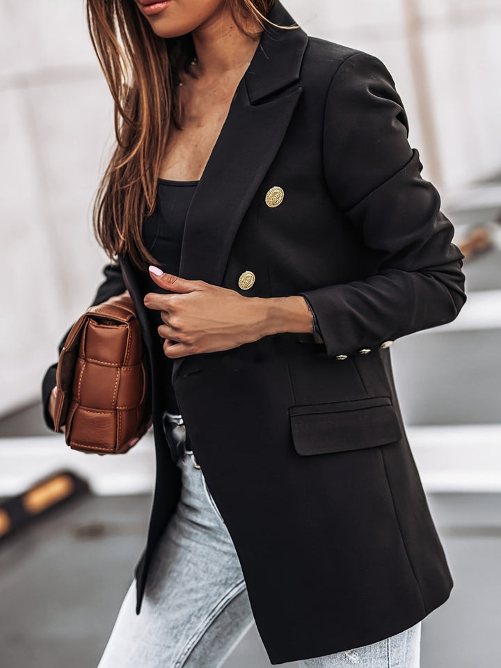 Women's Double Breasted Long Sleeve Blazer