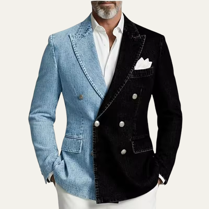 The Oakwell Men’s Double Breasted Denim Blazer Jacket