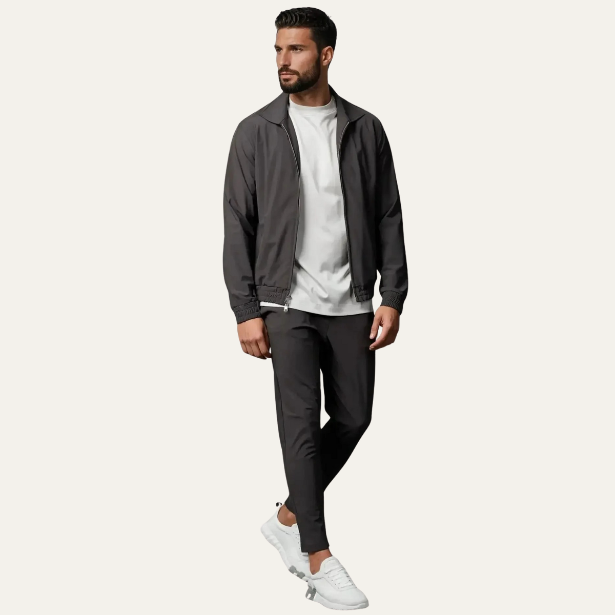 The Platinum Grey Luxury Men’s Modern Co Ord Lounge Wear Set