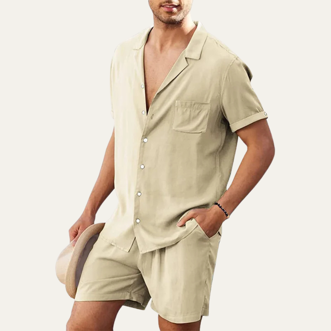The Riverwood Men’s Cotton Shirt & Shorts Set