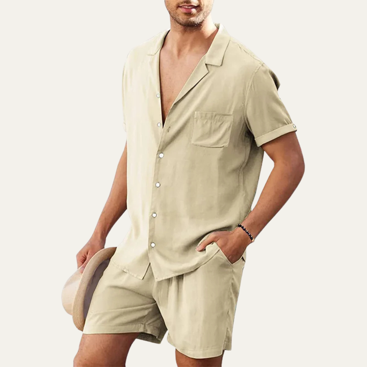 The Riverwood Men’s Cotton Shirt & Shorts Set