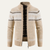 The Castello Men’s Knitted Zip Up Cardigan with Cable Pattern