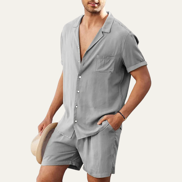 The Riverwood Men’s Cotton Shirt & Shorts Set