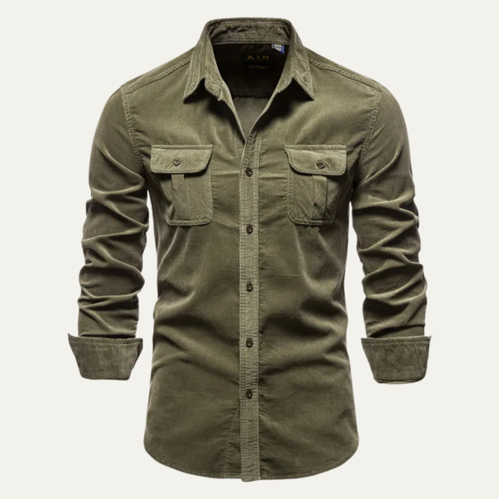 The Crestbrook Men’s Slim Fit Casual Corduroy Shirt