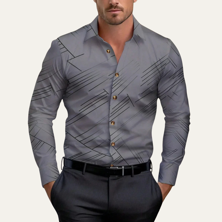The Soverato Men’s Geometric Print Slim Fit Casual Shirt