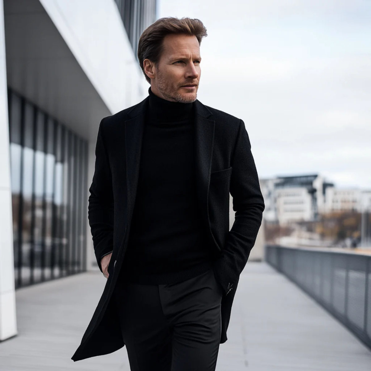 The Dorchester Men’s Grey Wool Overcoat – Luxury Winter Jacket
