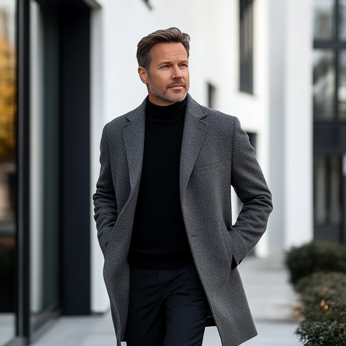 The Dorchester Men’s Grey Wool Overcoat – Luxury Winter Jacket