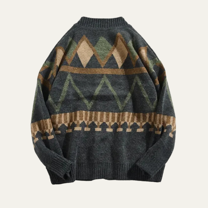The Redruth Men’s Vintage Geometric Button Up Cardigan