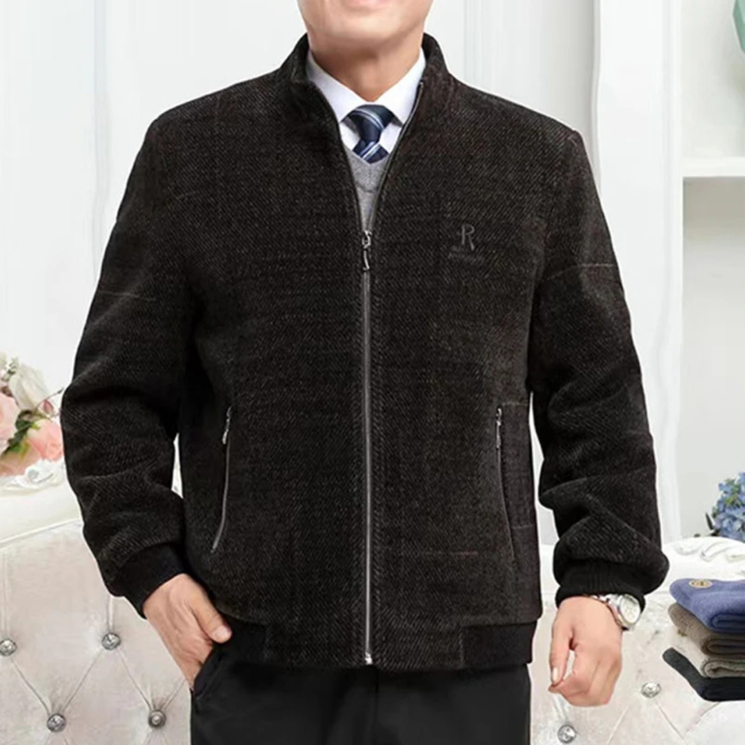 The Orbetello Men’s Warm Stand Collar Zip Up Coat Fleece Lined Jacket