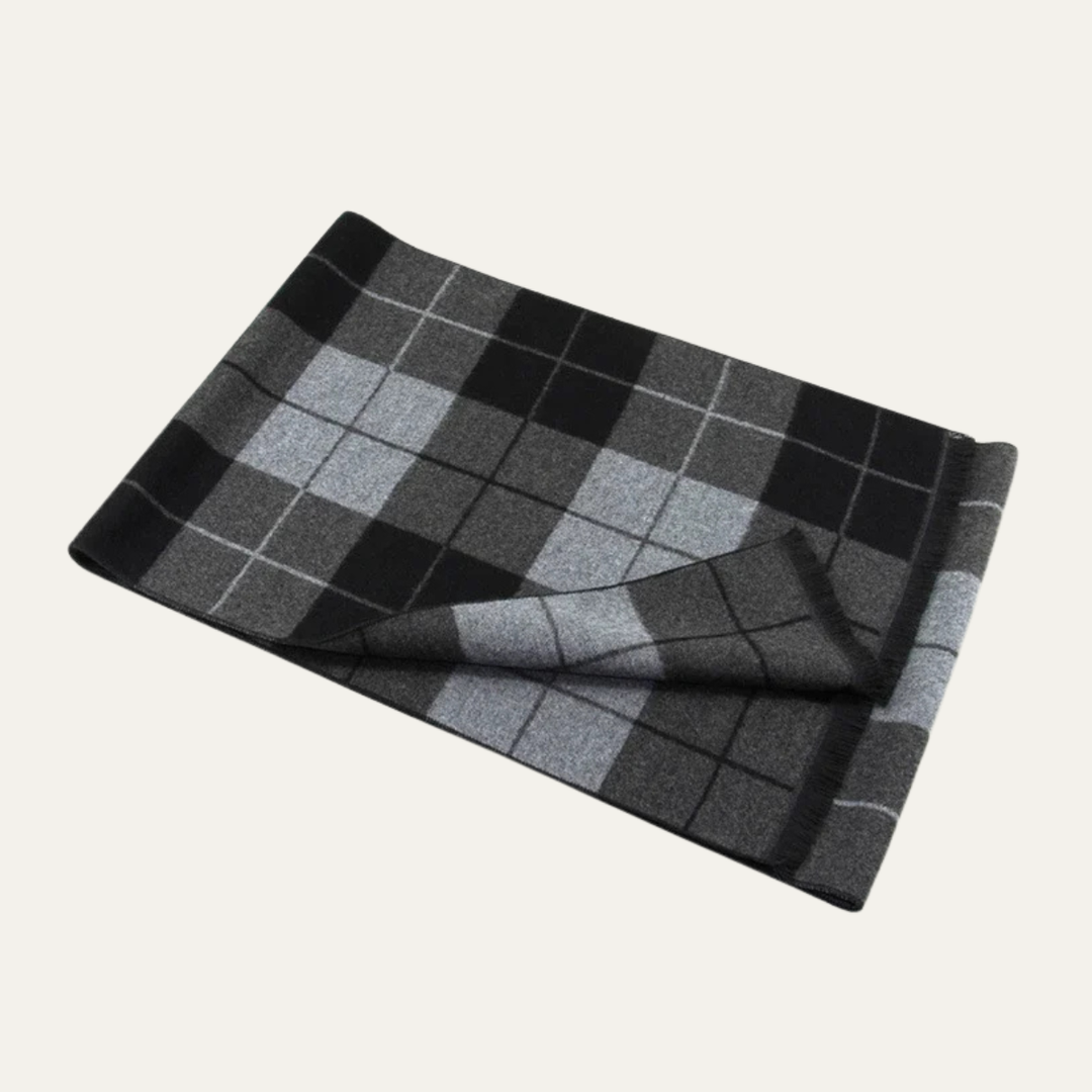 The Capalbio Men’s Soft Warm Wool Blend Wrap Plaid Scarf