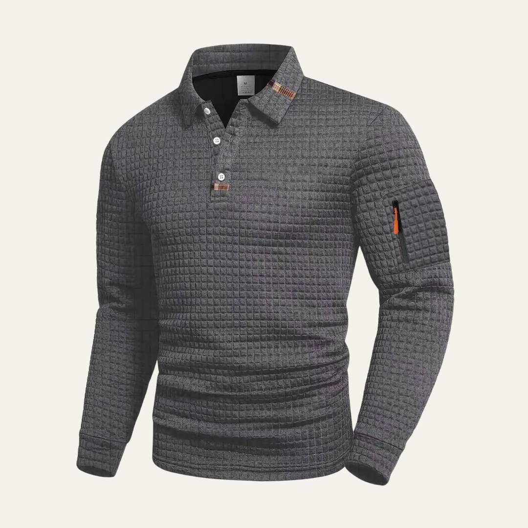 The Avellino Men’s Quick Dry Long Sleeve Trendy Polo Shirt