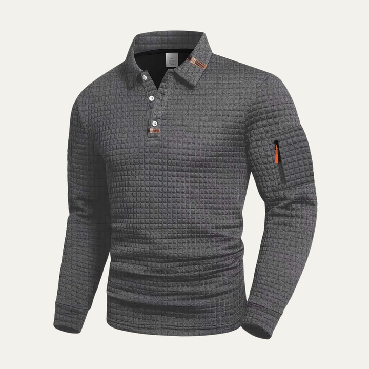 The Avellino Men’s Quick Dry Long Sleeve Trendy Polo Shirt