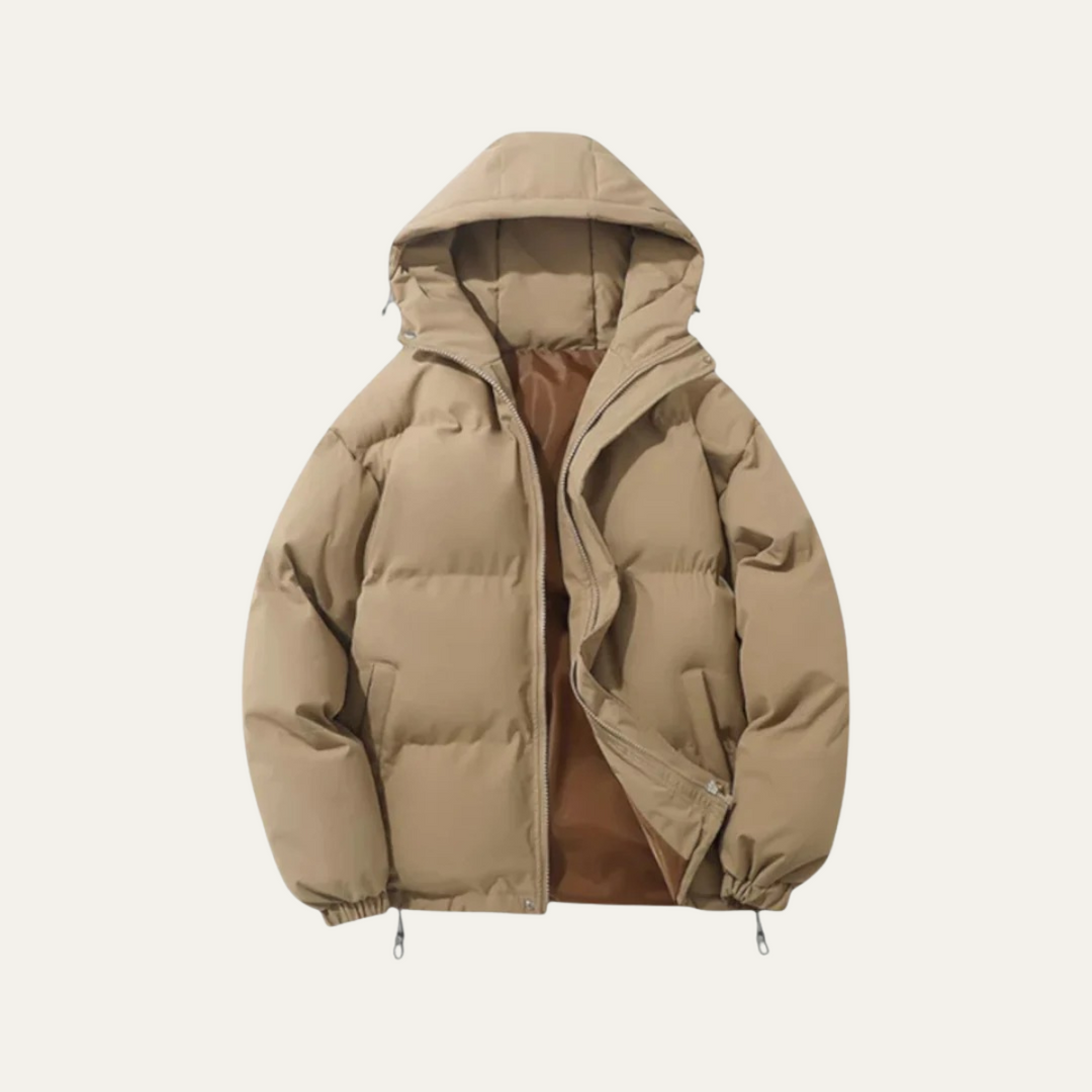 Men's Hooded Puffer Jacket - Waterproof Down Winter Coat