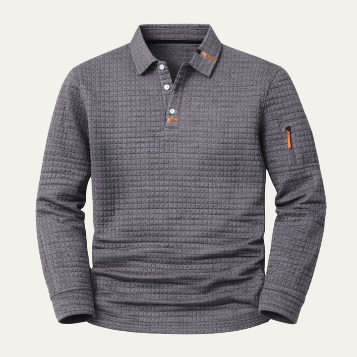 The Avellino Men’s Quick Dry Long Sleeve Trendy Polo Shirt