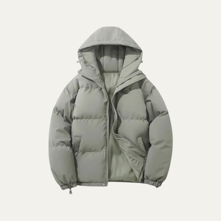 Men's Hooded Puffer Jacket - Waterproof Down Winter Coat