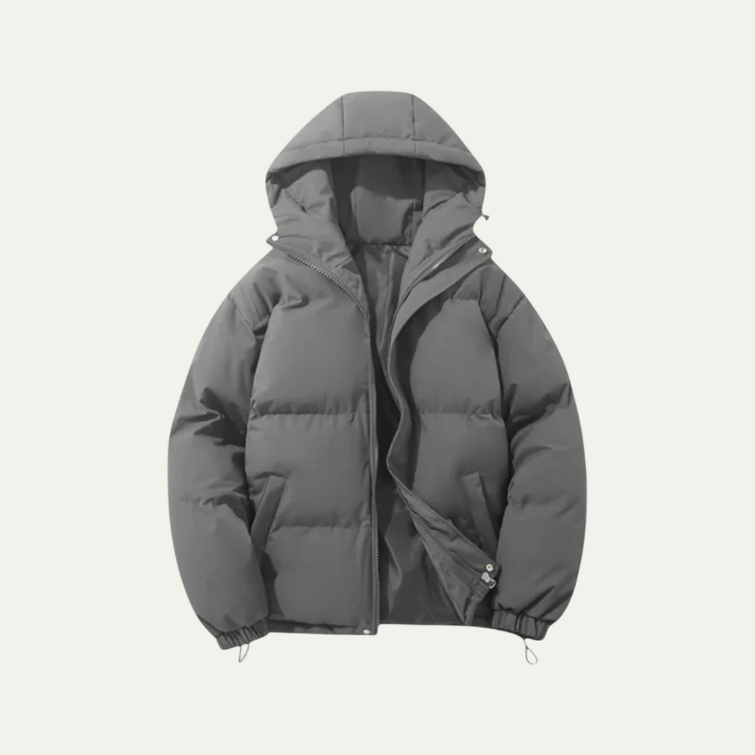 Men's Hooded Puffer Jacket - Waterproof Down Winter Coat
