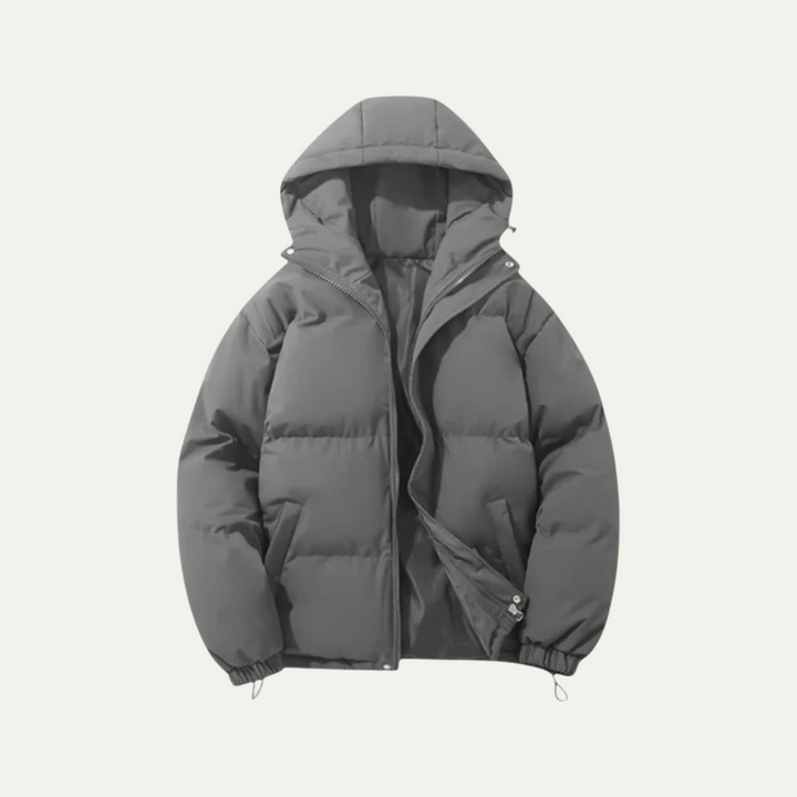 Men's Hooded Puffer Jacket - Waterproof Down Winter Coat