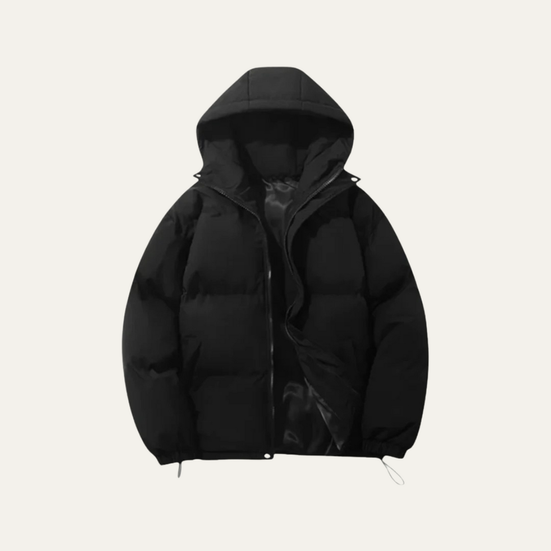 Men's Hooded Puffer Jacket - Waterproof Down Winter Coat