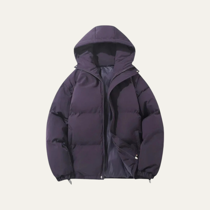 Men's Hooded Puffer Jacket - Waterproof Down Winter Coat
