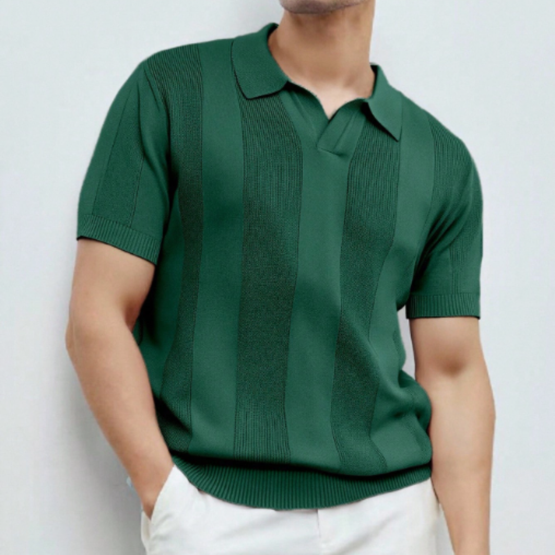 The Barangaroo Men’s Short Sleeve Knitted Polo Shirt Solid Color Breathable Top