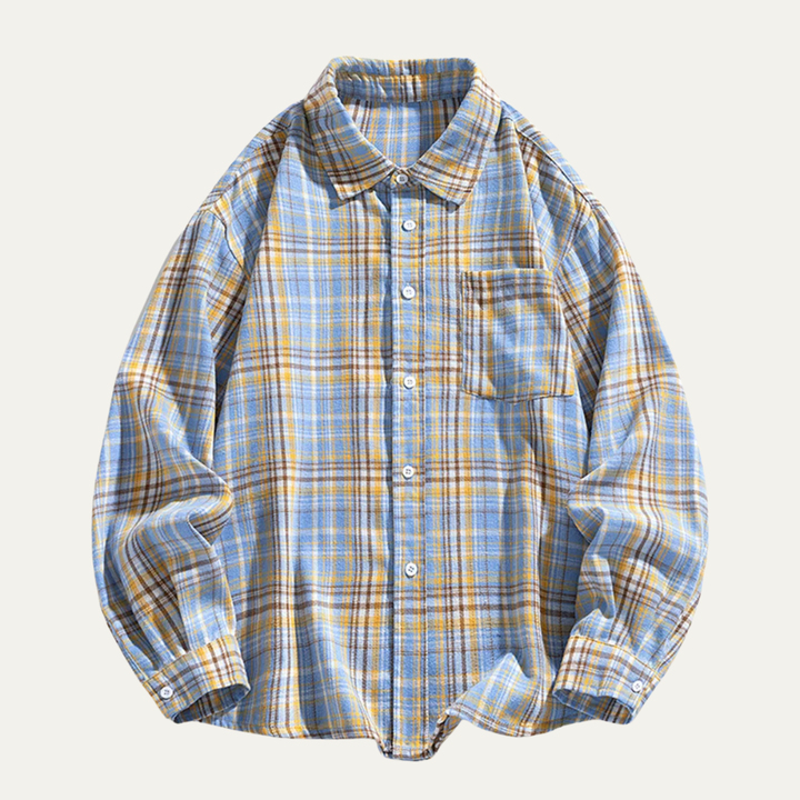 The Glenhurst Men’s Loose Fit Casual Retro Plaid Shirt